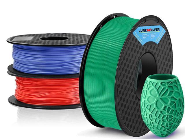 3 Pack PLA Filament 1.75mm 3D Printer Consumables , 1kg Spool (2.2lbs)x3, PLA+ Dimensional Accuracy +/- 0.02mm, Fit Most FDM Printer(green+red+blue - 3 Pack)
