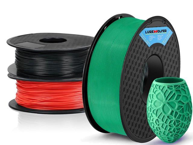3 Pack PLA Filament 1.75mm 3D Printer Consumables , 1kg Spool (2.2lbs)x3, PLA+ Dimensional Accuracy +/- 0.02mm, Fit Most FDM Printer(green+red+black - 3 Pack)