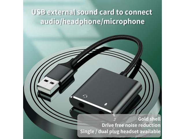 Tarjeta de sonido externa para ordenador portátil, adaptador de Audio USB,  Plug And Play, transmisión en vivo, grabación de Audio, aleación de  aluminio 