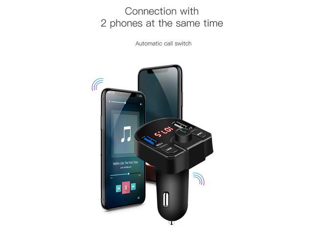 Kebidu-Kit de manos libres para coche, transmisor inalámbrico con  Bluetooth, FM, LCD, reproductor MP3, Cargador USB 3.1A, accesorios para  coche, manos libres para teléfonos 