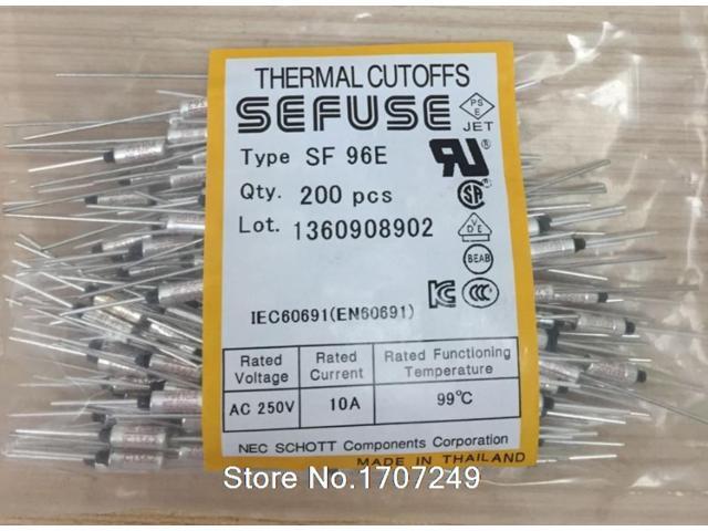 Fusibili Termici SF96E 10A 250V - 99°C, Confezione Da 10 Pezzi - Foto 4