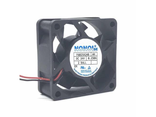 1 PCS NONOI FAN F6025X24B AH DC24V 0.25A 6025 6CM  2 PIN 