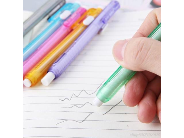 Stationery Drawing Eraser Pencil Eraser Press Retractable Pen Shape Eraser 