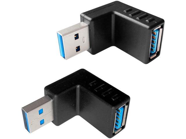 USB 3.0 Male to Female 90 Degree Right Angle Extension Adapter, USB ...