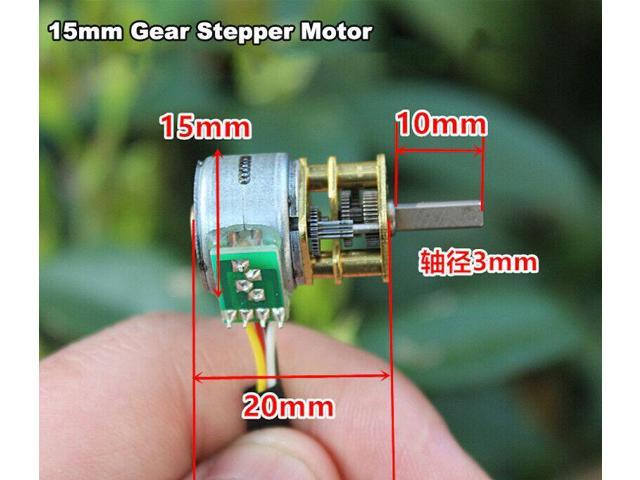 15mm DC 12V 2-phase 4-wire Mini Full Metal Gearbox Gear Stepper Motor Robot Car 