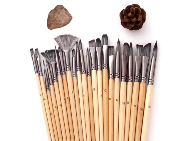 Set of 24 Portable Paint Brushes with Scraper Brush Storage Bag  Professional Artist Set for Acrylic Canvas Art Painting 