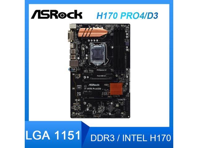 1151 Motherboard For ASRock H170 PRO4/D3 Motherboard DDR3 ram 64GB