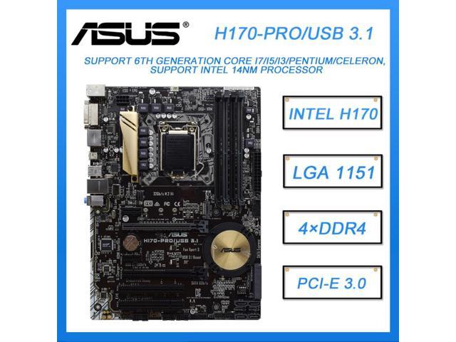 1151 Motherboard ASUS H170-PRO/USB 3.1 Motherboard LGA 1151 DDR4 Intel H170  64GB M.2 USB3.1 PCI-E 3.0 ATX For Core i3-6100 cpus