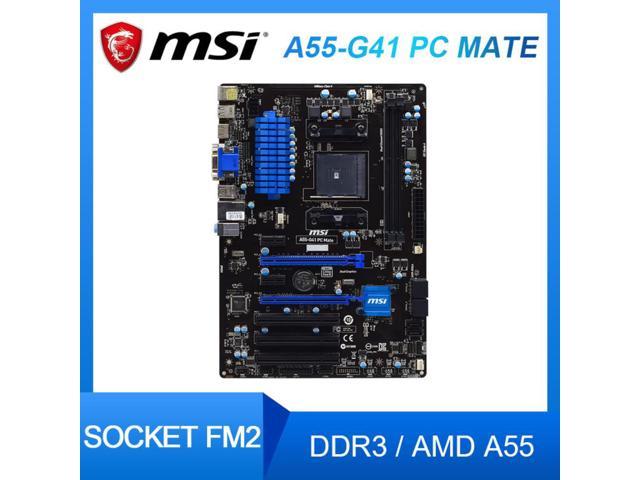 MSI A55-G41 PC Mate Socket FM2+ Motherboard DDR3 32GB for A55 A6-7400K A10-7800 cpus PCI-E 3.0 AMD A55 PCI-E 3.0 ATX Placa-mãe