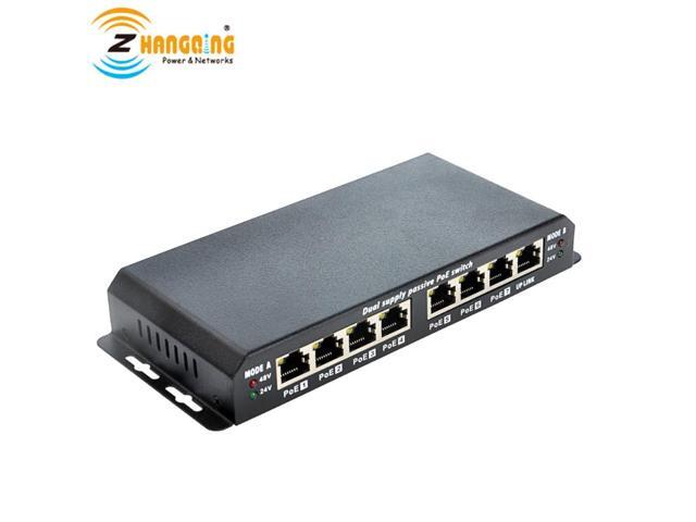 PoE Switch 100Mbps 7 PoE Port 1 Uplink port work for 24V or 48V PoE ...