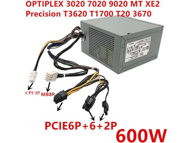 PSU For Dell Precision T3620 T1700 T20 3670 OPTIPLEX 3020 7020 9020 MT XE2  1060 1070 6GB 8Pin 600W Switching Power Supply