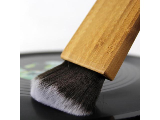 for LP Vinyl Record Cleaner Bamboo Wooden Handle Soft Cleaning Brush Dust  Remove 