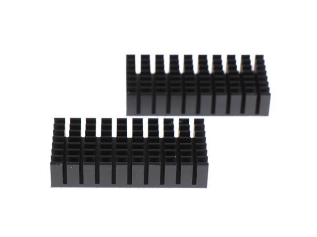 2pcs 50x25x10mm Heatsink Aluminum Black Anodize Heat Sink Cooler With Blue Thermal Pad 6502