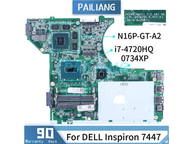For DELL Inspiron 7447 i7-4720HQ Laptop Motherboard 0734XP DA0AM7MB8D1 ...