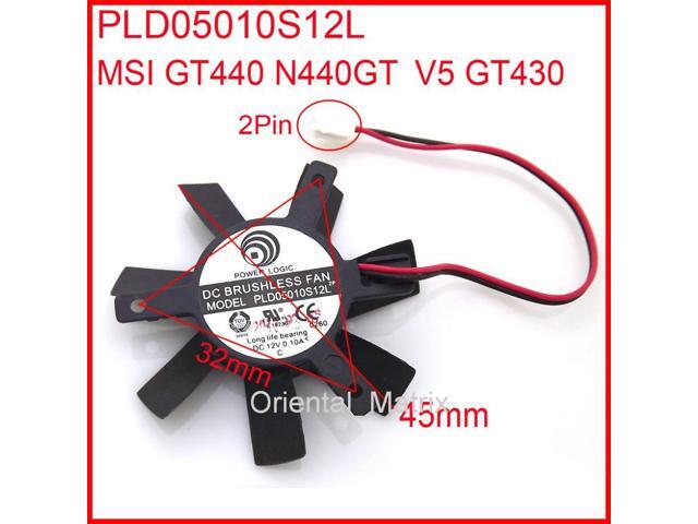 PLD05010S12L 12V 0.10A 45mm 32x32x32mm 2Pin For MSI GT440 N440GT V5 ...