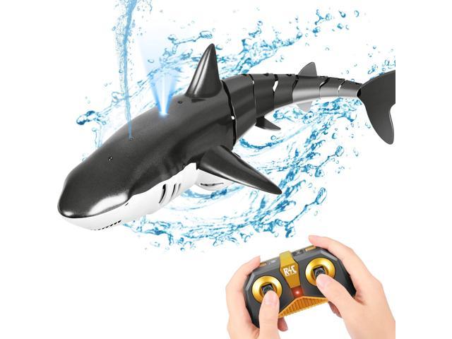 New 2.4GHZ Remote Control Shark Toy 1:18 Scale High Simulation Shark Toys for Swimming Pool Bathroom with 2 Rechargeable Battery Best Gift for Boys Girls Kids Adult 