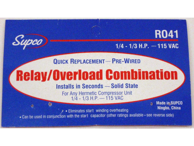 Relè Di Sovraccarico Supco PRO81 Per Compressori Frigorifero 115/120V 1/5-1/12 HP