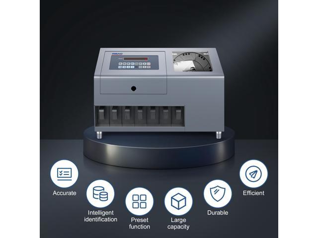 Ribao CS-600B 7-Pocket High Speed Coin Counter, Heavy Duty Bank Grade Coin Sorter, Two-Year After Service