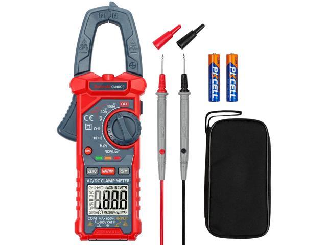 Continuity; Tests Diodes Resistance Multimeter Volt Meter with Auto Ranging; Measures Voltage Tester AC Current Red/Black Digital Clamp Meter