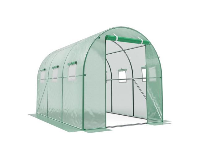 Portable Steel Green House Larger Walk-In Outdoor Plant Gardening Hot Greenhouse 