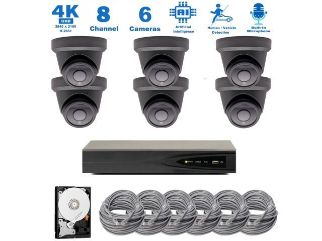 Hikvision ANNKE 8CH 4K CCTV Security System Audio Outdoor POE IP Camera AI Human Detection 