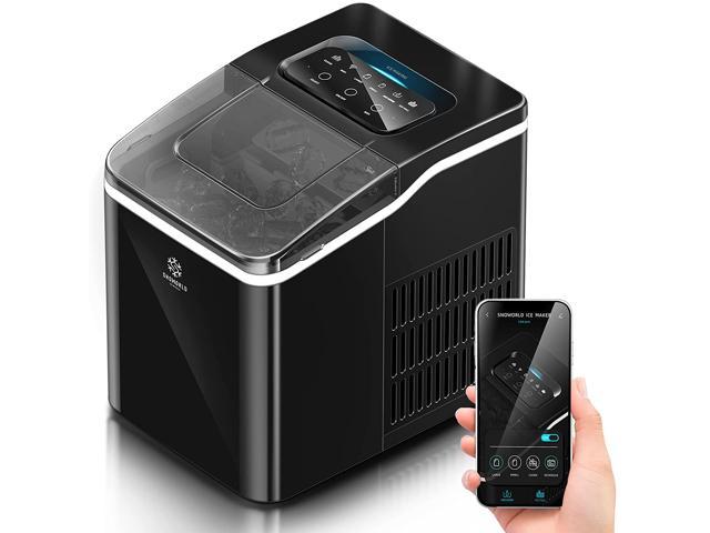 9 Cubes Ready in 8-10mins 26LBS Bullet Ice Cubes in 24H Ice Scoop and Basket White with LED Indicator Lights Compact Electric Ice Maker Machine Ice Maker for Countertop 