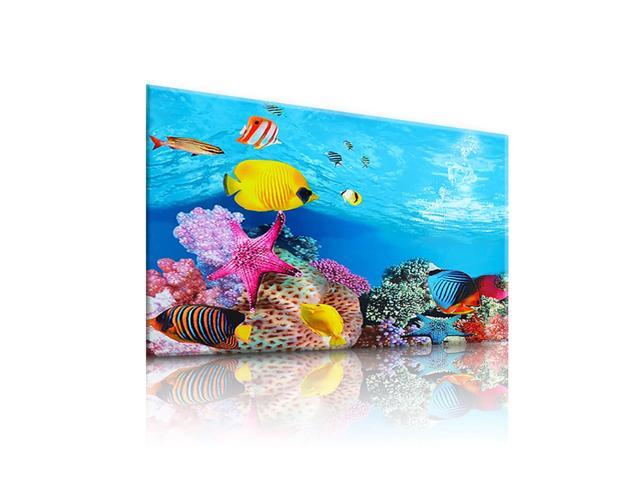 3D Fish Tank Background Two Side Aquarium Backdrop Stickers 