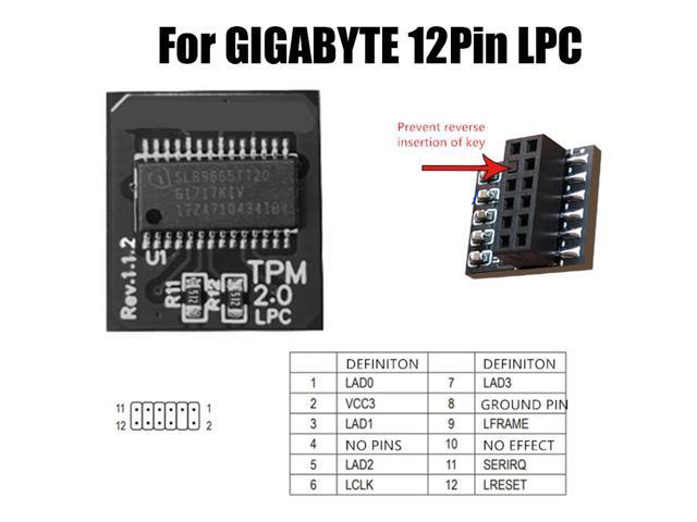 TPM 2.0 Module Supports Version 2.0 WIN11 System Upgrade 12PIN LPC for ...