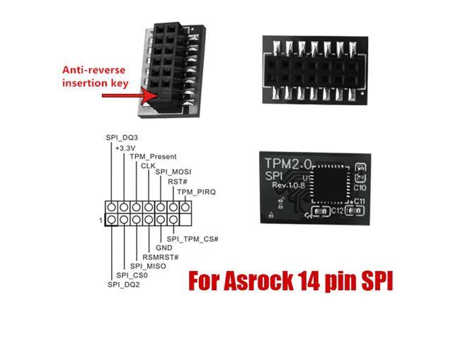 TPM 2.0 Module Security Module Board For ASROCK 14 PIN SPI Motherboard for Windows 11 Use