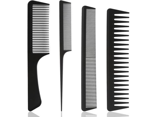4pcs Barberology Comb Set Heat-Resistant Flattop Barber Comb Taper Combs Carbon Fiber Hair Cutting Combs Clipper Comb for Men Women