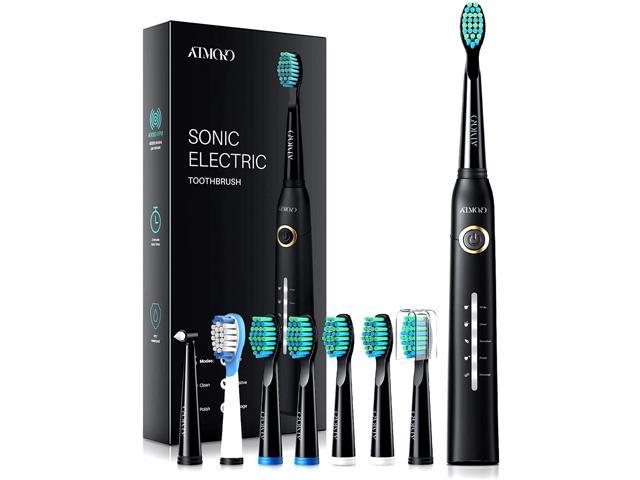 ATMOKO Electric Toothbrushes for Adults with 8 Duponts Brush Heads, 5 Modes, 4 Hour Charge for 30 Days Use, 40,000 VPM Motor, Rechargeble Power Whitening Sonic ToothbrushHP26A
