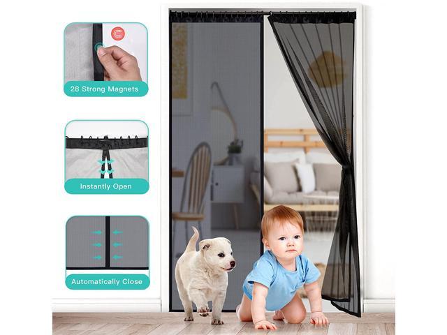 Magnetic Screen Door Heavy Duty Mesh Curtain Anti Bug Insect Full Frame 