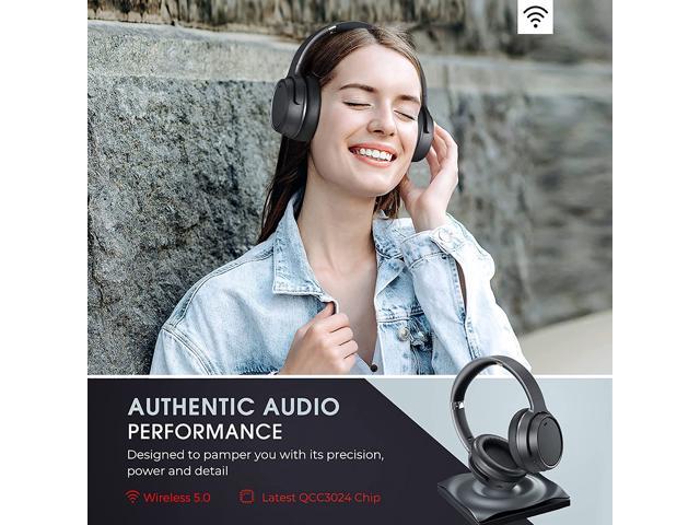Mpow H19 Hybrid Noise Cancelling-Kopfhörer PC Kopfhörer mit 30-Stunden-Spielzeit für die Arbeit Memory-Protein-Ohrpolster Reisen Bluetooth 5.0 Wireless Over-Ear-Headset mit tiefen Bässen 