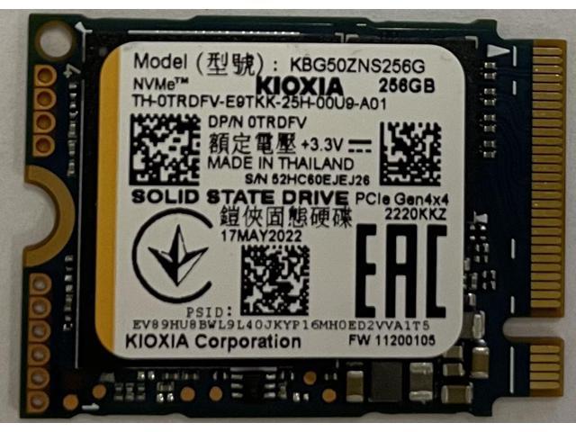 Kioxia Former Toshiba Brand 256GB PCIe NVMe 2230 SSD (KBG50ZNS256G) Gen4*4  2220kkz