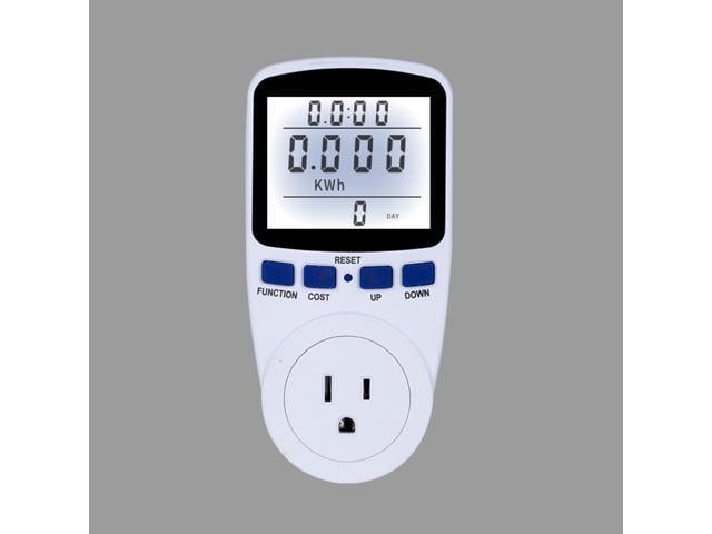 Power Meter Plug Energy Monitor with Backlight LCD Display Electricity Usage KWH 