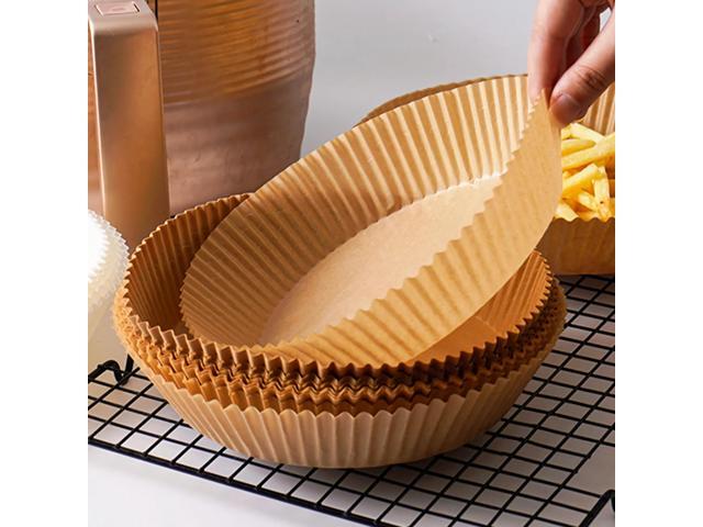 100Pc Disposable Air Fryer Steamer Liners Non-Stick Steaming Basket Paper Baking 