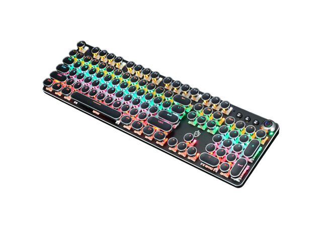 Wired mechanical keyboard Computer gaming keyboard Retro punk one-button knob switch 30 lighting effects