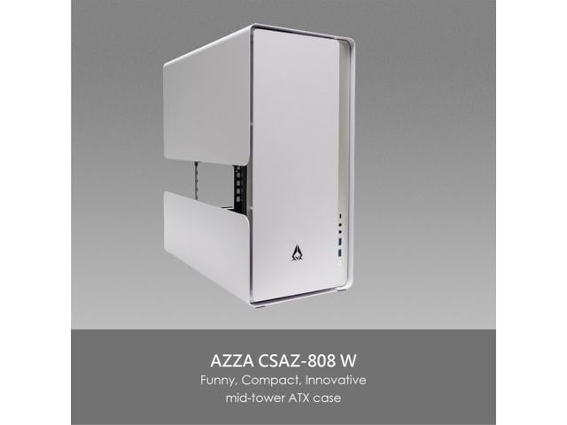 AZZA 808W-M / Gaming / CNC ATX Case / White / Aluminum / Steel / additional  mesh airflow panel / 1 x 120 mm ARGB fan included / Type-C Port