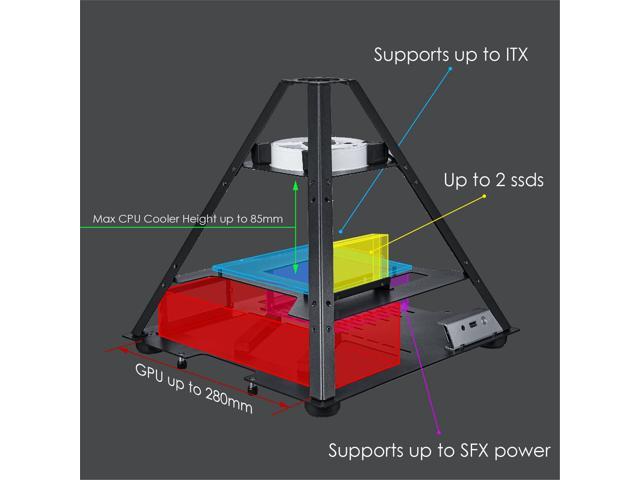 AZZA PYRAMID Mini 806 / CNC Mini-ITX Case / 4-Side Tempered Glass