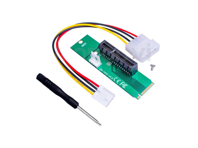 NGFF M.2 to PCI-E 4X Riser Card M2 Key M to PCIe X4 Transfer with LED ...