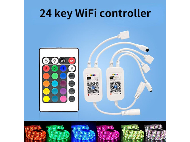 24 key LED Strip WIFI RGB RGBW Controller Android IOS APP voice ...