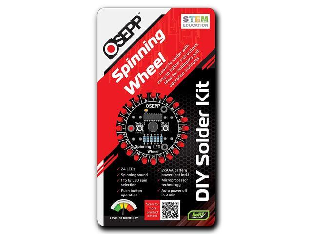 OSEPP LED Spinning Wheel DIY Soldering Practice Kit