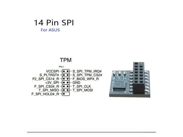 Security Module For Asus Tpm 2.0 Spi Card Module 14-1 Pin Safety Block 