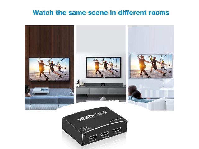 Répartiteur HDMI NEWCARE 4K 1 en 3 sorties, prise en charge du répartiteur  HDMI 1 × 3 4Kx2K, 1080P, 3D, HDR, DTS/Doby-TrueHD pour Xbox PS4 PS3 