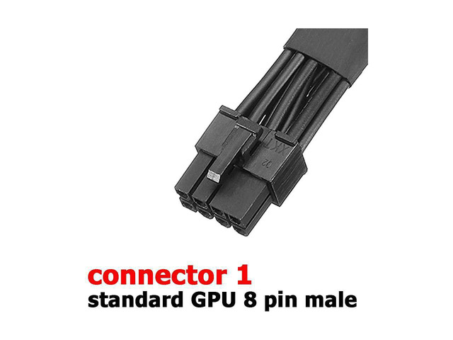 thumbnail image 2 of Dual 6-Pin Female To 8-Pin Male GPU Power Adapter Cable – Unbranded 2 of 6