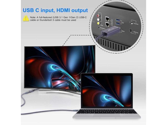  Elebase USB-C Female to HDMI Male Cable Adapter,USB Type C 3.1  Input to HDMI Output Converter,4K 60Hz USBC Thunderbolt 3 Adapter for New  MacBook Pro,Mac Air,Chromebook Pixel and More : Everything