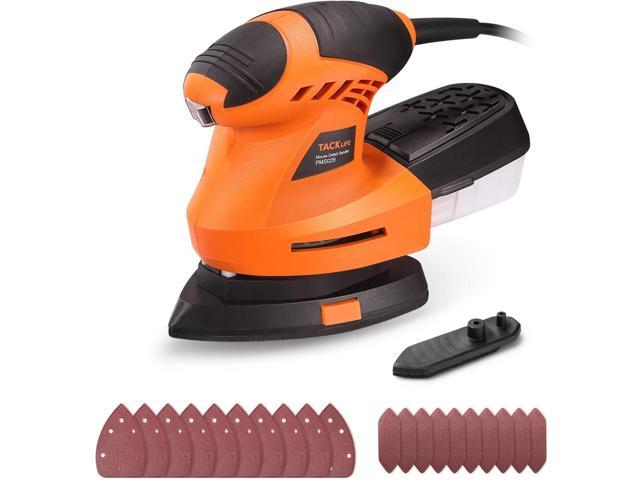 TACKLIFE Mouse Detail Sander ,12,000 RPM With 20 Pcs Sandpapers,1.67A,360° Rotatable Dust Collection System Sanding Pad PMS02B