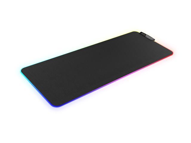 Rukario White RGB Gaming Mouse Pad | 15 Lighting Modes | Soft & Smooth  Microfiber | Waterproof | Extra Large Mousepad 31.5 x 11.8 inches | Glowing  LED