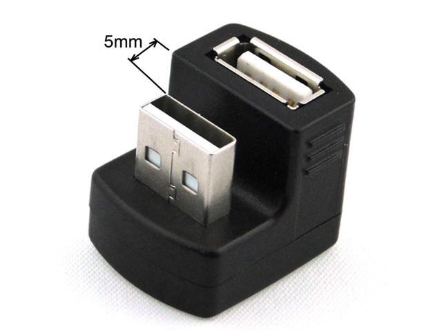 1 Set A Male To Female Extension 180 Degree Black Up And Down Angled Usb 2 0 Adapter