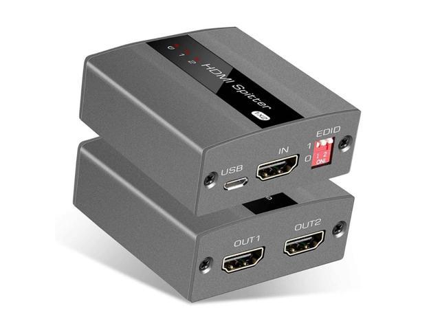HDMI Splitter 1 in 4 Out 1×4 with EDID Management Supports 4K 50/60hz 3D 1080P 